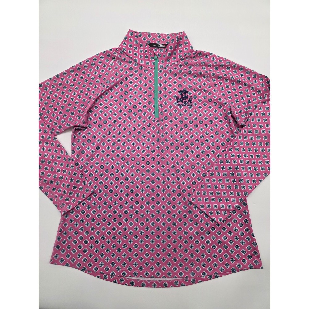 RLX Ralph Lauren Golf Ladies 2020 PGA Harding Park 1/4 Zip Pink Floral Pullover